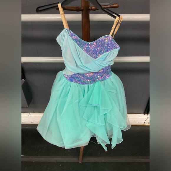 Revolution: Promenade- Aqua with purple sequins Ballet Costume dress